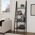 Hastings Home Ladder-Style 4-Tiered Bookcase, Gray 478548SIU
